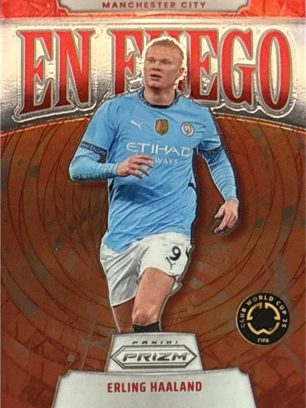 Panini Prizm En Fuego Erling Haaland Soccer Trading Card